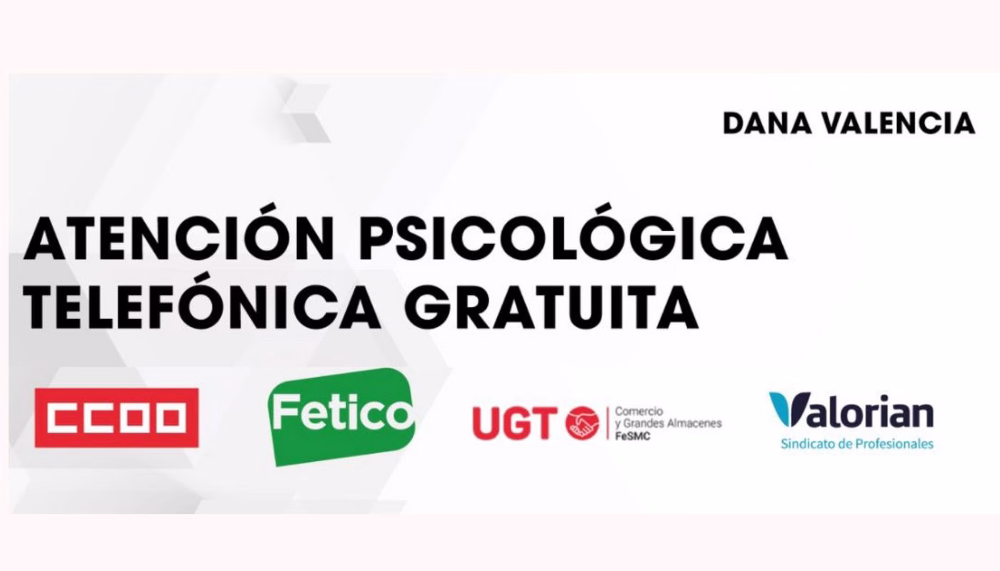 DANA PROVINCIA DE VALENCIA: AYUDA DE ATENCIÓN PSICOLÓGICA