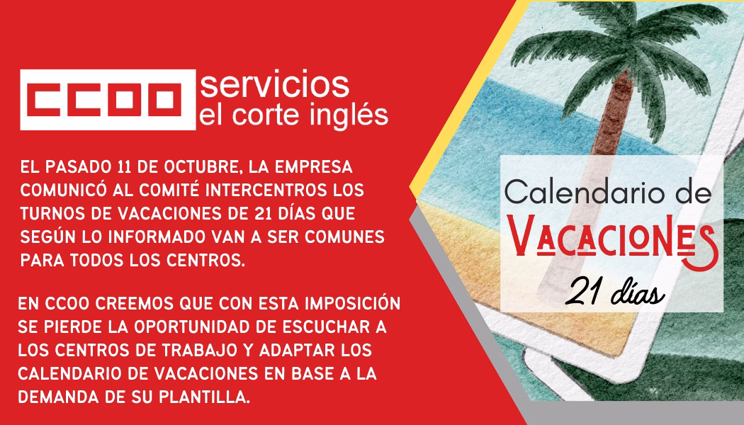 CALENDARIO DE VACACIONES DE 21 DÍAS 2025