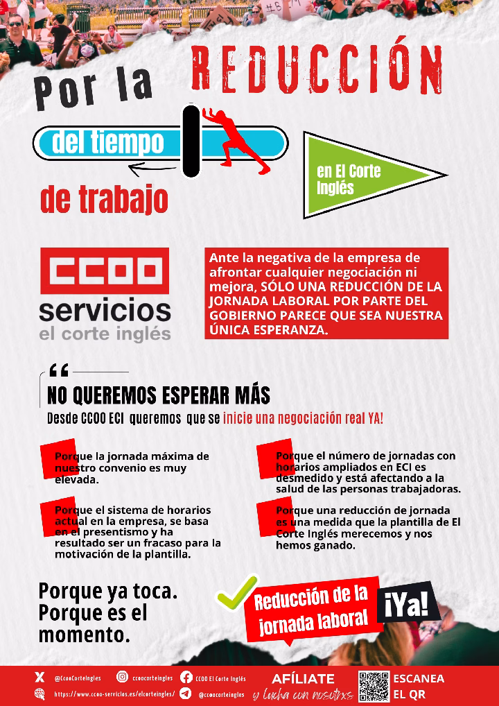 CCOO ECI COMISIONES OBRERAS EL CORTE INGLÉS 19 DE OCTUBRE DIA MUNDIAL DE LA LUCHA CONTRA EL CANCER DE MAMA QUEREMOS CAMPAÑAS DE PREVENCIÓN CONTRA EL CÁNCER DE MAMA