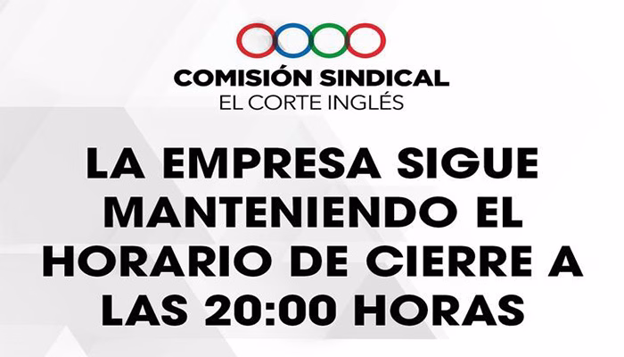 La empresa mantiene el cierre a las 20:00 h